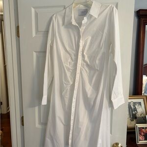 The Shirt by Rochelle Behrens White Long Sleeve Dress